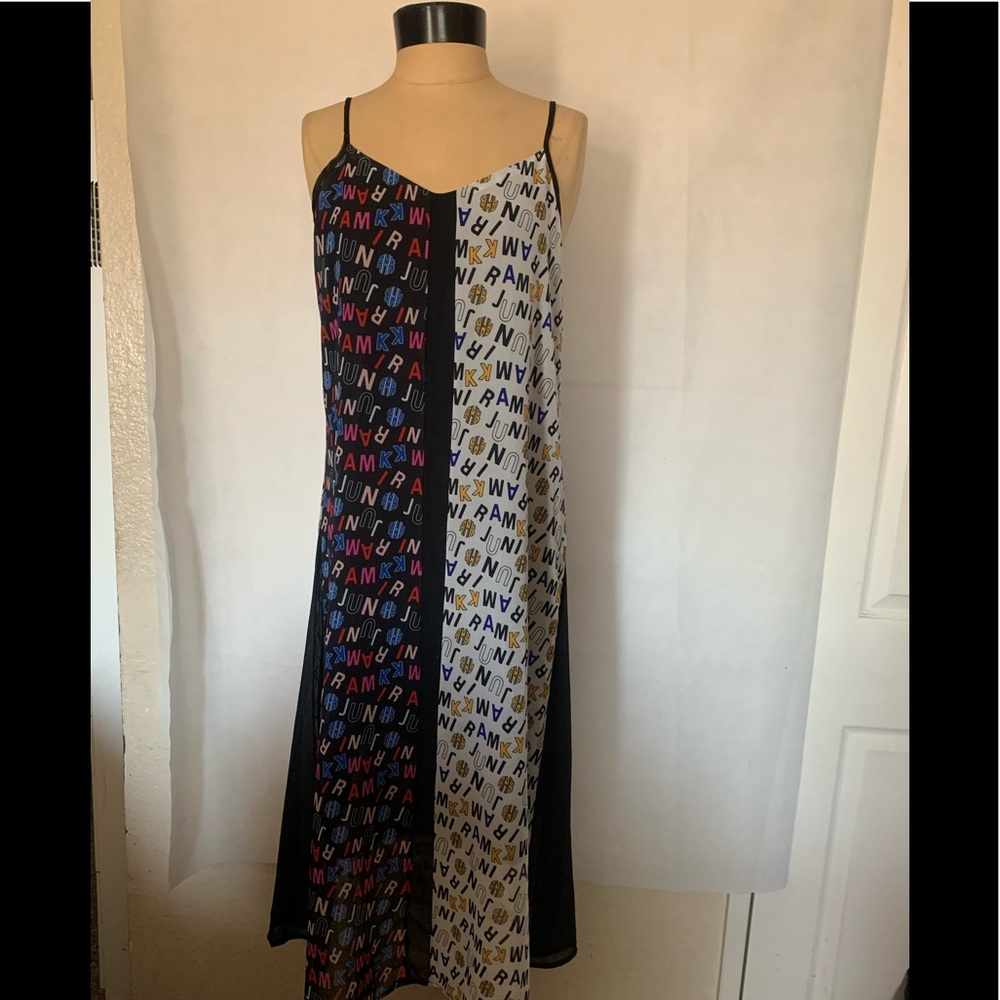Fenlanse Alphabet MIDI Sheer Dress size M
